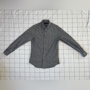 Banana Republic dress shirt. Gray floral print.